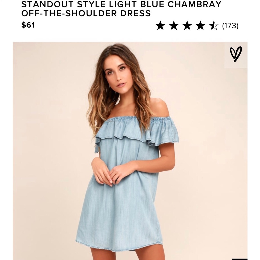✨OFF THE SHOULDER CHAMBRAY DRESS💕perf vacay dress